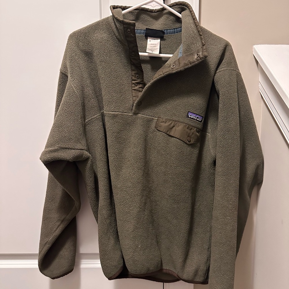 Patagonia fleece Synchilla snap t pullover sweater size medium green
